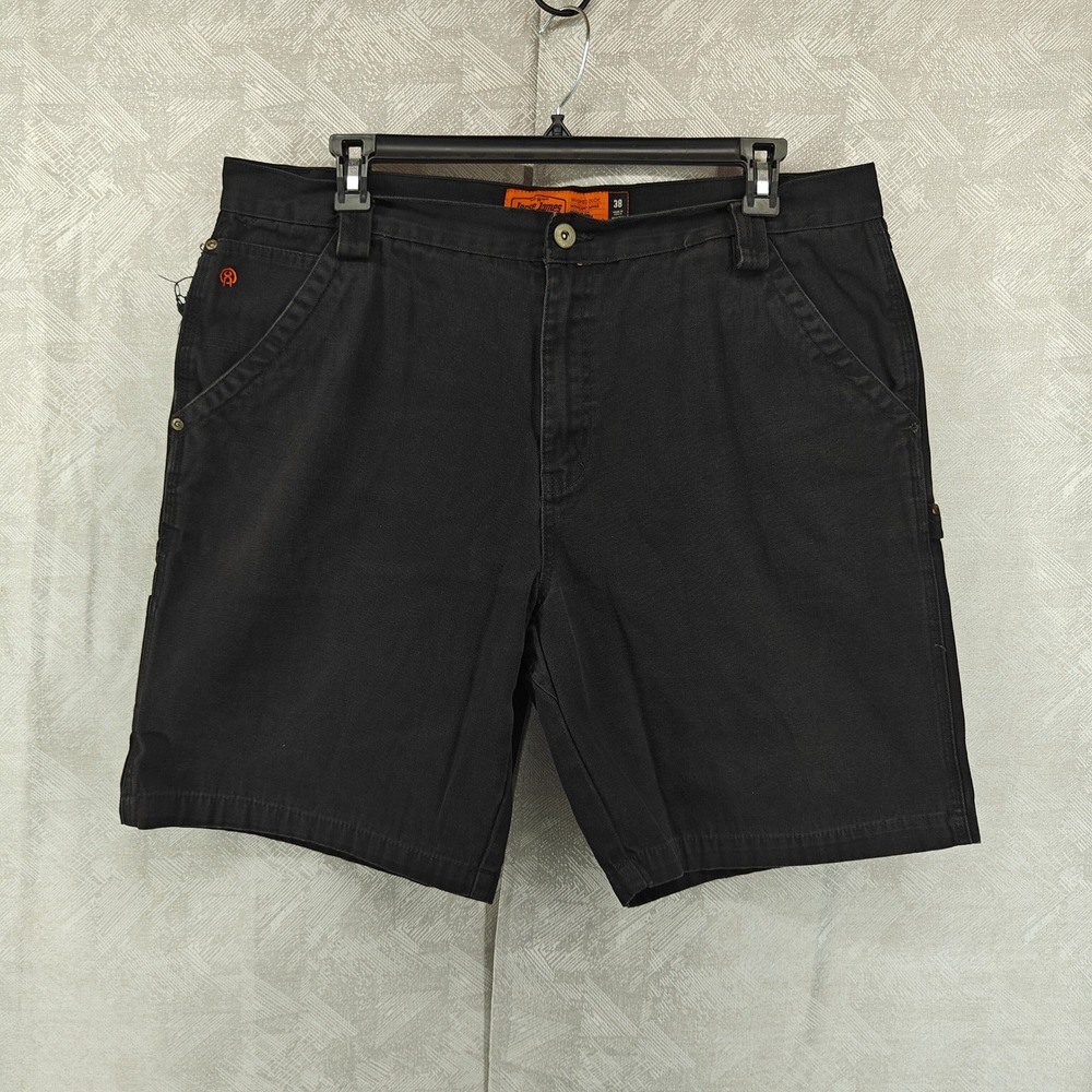 Jesse James Industrial Workwear Shorts Men 38 Black Washed Duck Canvas Carpenter - Picture 1 of 12